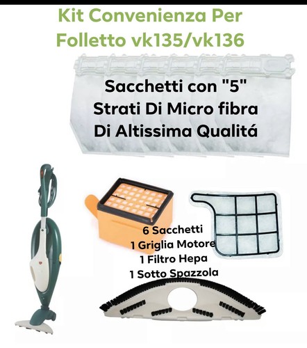 Sacchetti folletto vk135 vk136 - folletto,